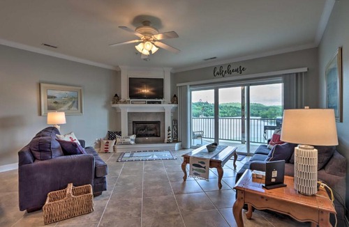 Camdenton House | Balcony & Seasonal Pool: Lakefront Ozark Condo