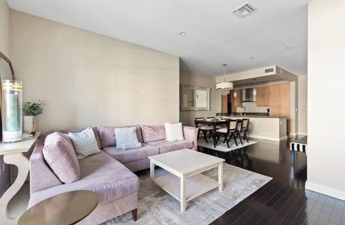 Downtown Apartment | Balcony Suite at The Americana with Pool & Gym Access