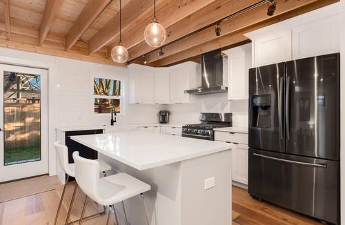 Ballard House | Ballard Locks & Market St | Fire Pit Courtyard · Chef's Kitchen | Designer Loft