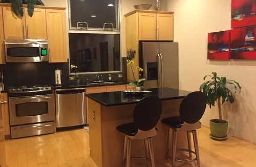 Raynolds Addition Apartment | Balloon Fiesta 3-Story Loft downtown w/gated security & jacuzzi bathtub.