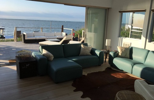 Cherry Grove House | Bayfront Fun! - 3 BR and 3 Ensuite Bath with Hot Tub!