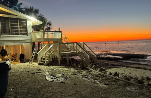 Spring Hill House | Beach front! Step off the last stair and into the Gulf!