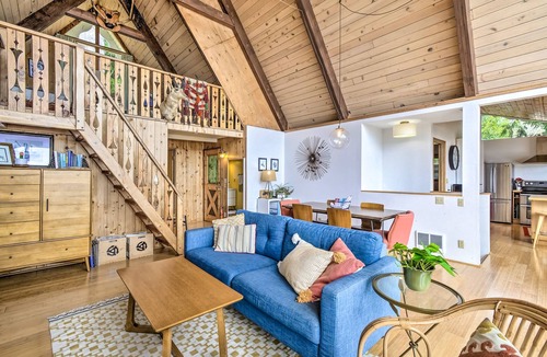 Lilliwaup House | Beachfront A-frame home with beach access, firepit, fireplace, grill, foosball