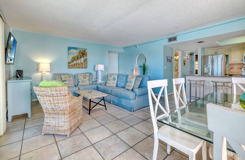 Indian Shores Condo | BEACHFRONT BEAUTY! Construction Discount. Beach chairs & sun umbrella provided.