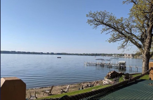 Okoboji Cabin | Beachfront Cabin on East Lake w/Boat Hoist
