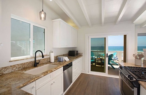 South Oceanside House | Beachfront House on Sand, Ocean front Yard and Fire Ring