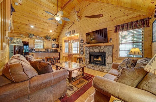 Young Harris House | Bear Bottoms with Fireplace & Hot Tub