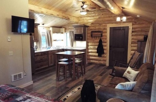 Kila Cabin | Bear Cabin at +WM Ranch Near Glacier National Park, Peaceful log cabin in the woods, yet only 20 min.
