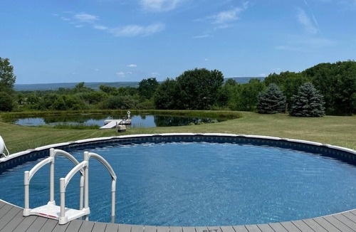 Dansville Ski Chalet | Beautiful Chalet with VIEWS/Pool/Hot tub/Pond!