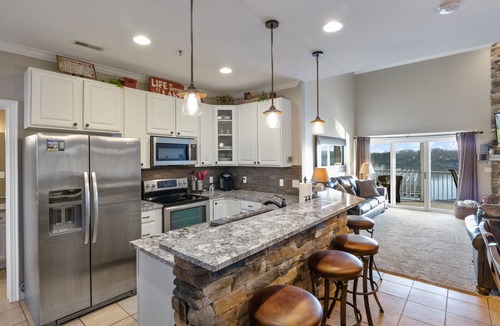 Sunrise Beach Condo | Beautiful Cove Views & Plenty Relaxing Spaces