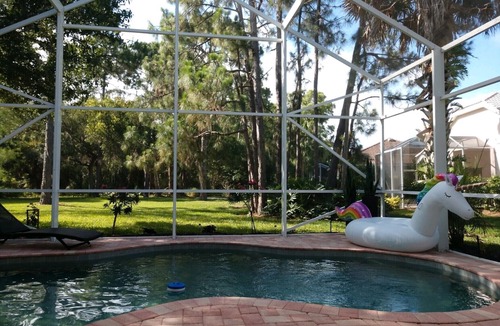 Fruitville House | Beautiful Forest View Home with a Heated Pool !