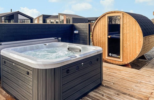 Hvidbjerg Strand House | Beautiful home in Børkop with sauna