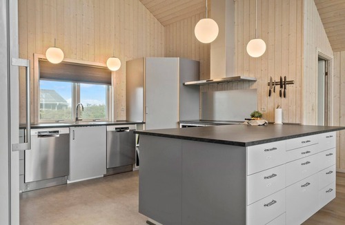 Vrist Strand House | Beautiful home in Harboøre with sauna