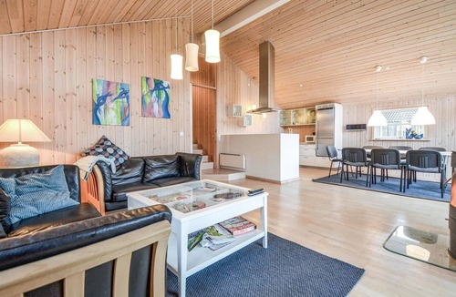 Knebel House | Beautiful home in Knebel with sauna