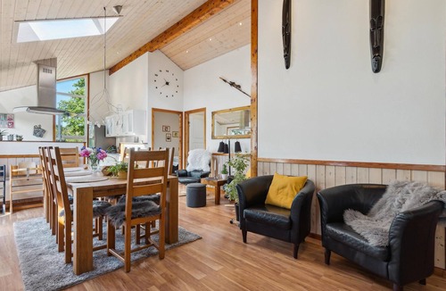 Skaven Strand House | Beautiful home in Tarm with sauna