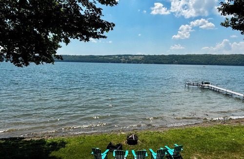 Moravia House | Beautiful Lakefront Retreat on Owasco Lake, private, sunny, dock, kayaks & grill