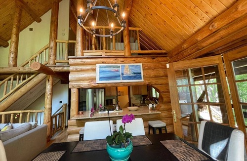 Lake Geneva House | Beautiful Log Cabin Retreat on 6 Acres of Forest Only 10 Minutes to Lake Geneva.