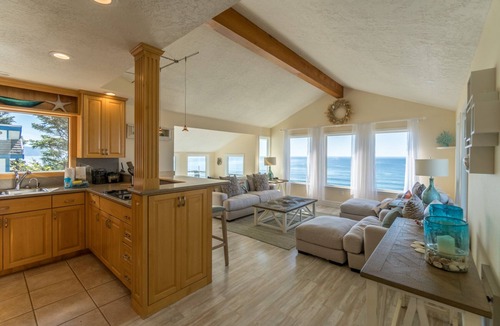 Cloverdale House | Beautiful oceanfront home with sweeping views, multiple decks, and pet friendly