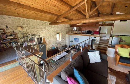 Montmirat House | Beautiful stone mas swimming pool south of France air conditioned with large shaded terrace