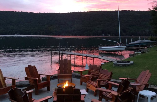 Hammondsport House | Beautiful sunrises! Custom home on the lake in a protected cove with a hot tub!
