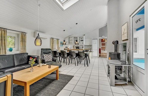 Vejers Strand House | Beautiful vacation home with pool on a large natural plot and placed in a well-established vacation