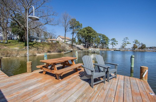 Deltaville House | Beautiful waterfront home w/dock, fire-pit & deck