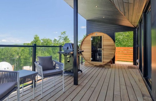 La Conception Cabin | Bel Air Tremblant USHUAIA 2 : 1 CHAMBRE, JACUZZI, SAUNA, SUPERBE VUES