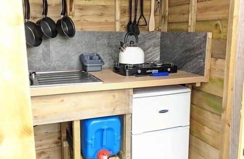 Mount Hawke RV Rental | Bell tent with separate own kitchen