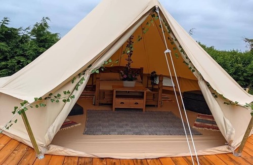 Mount Hawke RV Rental | Bell tent with separate own kitchen