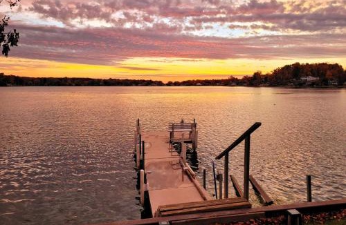 Sister Lakes House | Benton Harbor Lake House w/Dock & Fire Pit!