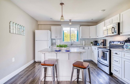 Beverly Beach House | Beverly Beach Home-Deck with Ocean View-Fire Pit