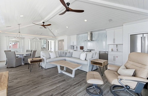 Crystal Beach House | Big House by the Sea - Beach Front Home with Large Private Pool, Theater & Bar