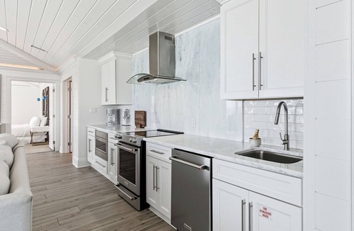 Crystal Beach House | Big House by the Sea - Beach Front Home with Large Private Pool, Theater & Bar