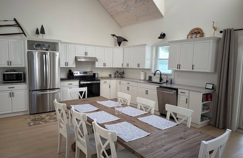 Crosslake House | Big Pine Lakefront Retreat with Private Beach, Dock, Fire Pit & Sunset Views