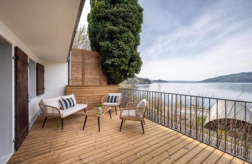 Leissigen Apartment | Bijou Lake Side Terrace - Panorama-Terrasse mit Seeblick