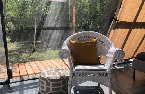 Marchand Cabin | Birch A-Frame Solar off-grid with Sauna & Pool