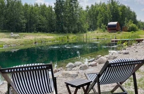 Marchand Cabin | Birch A-Frame Solar off-grid with Sauna & Pool