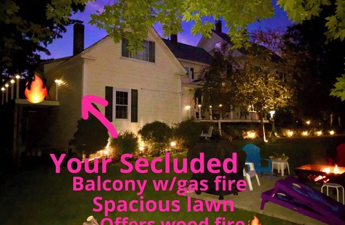 Waldoboro Apartment | Birdsong Hilltop 2BR w/Private Balcony + 2 Fire Pits + Peaceful Setting