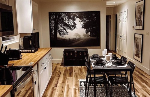 Matthews Cabin | Black and White Cabin on Tranquil Three Acres