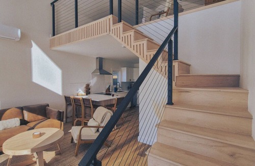 Riverport Cabin | Black Salt Retreat: Modern Nordic Cabin 2 w/Hot Tub & Views