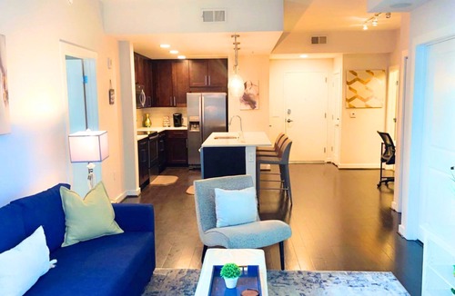 North Buckhead Apartment | Blue Luxe | Balcony View | Pool | Modern Amenities