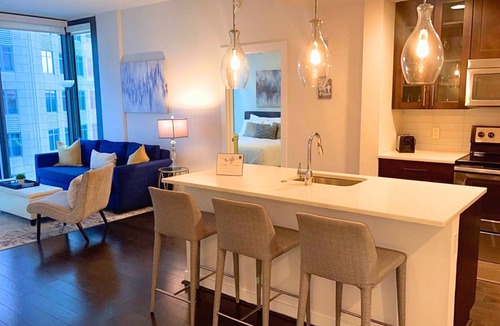 North Buckhead Apartment | Blue Luxe | Balcony View | Pool | Modern Amenities