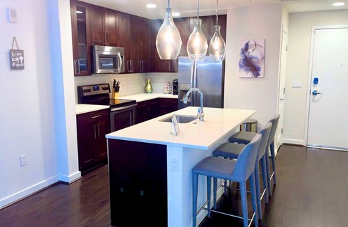 North Buckhead Apartment | Blue Luxe | Balcony View | Pool | Modern Amenities