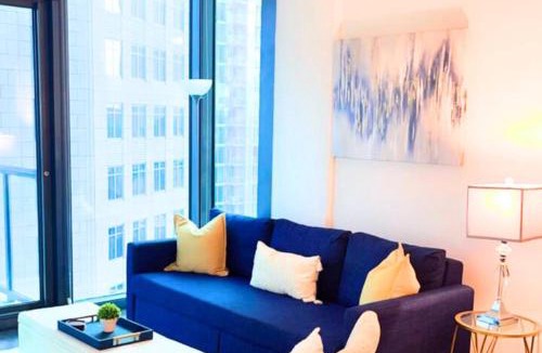 North Buckhead Apartment | Blue Luxe-Highrise, Balcony, Year-round Pool, City View!