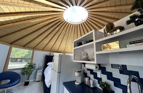 Myra RV Rental | Blue Velvet Yurt Saint Jo Texas