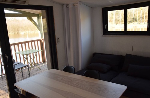 Panzoult Boat Rental | boat-cabin on fishing pond in protected natural area