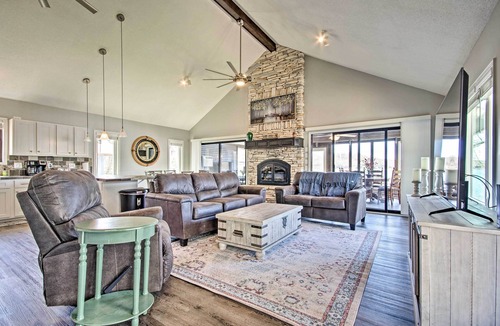 Sunrise Beach House | Boat Dock, Lake-View Decks! Ozarks Reunion Retreat