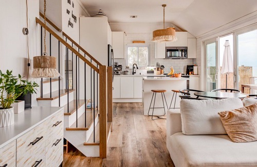 Baiting Hollow House | Bohemian-style home with beachfront access, open-floor plan, ample natural...