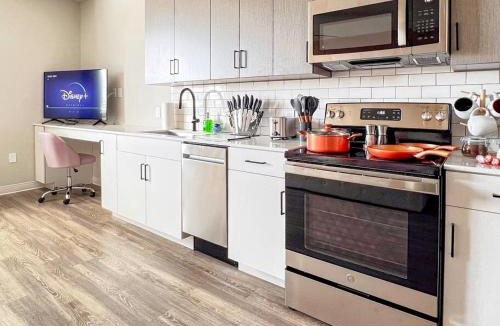 Boise Apartment | Boho-Luxe Studio - Pink Accents & Mountain Calm