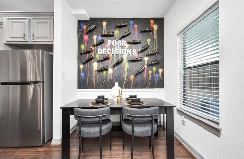 Northside Condo | Bold 3BR Near Downtown | Wine Wall + Balcony